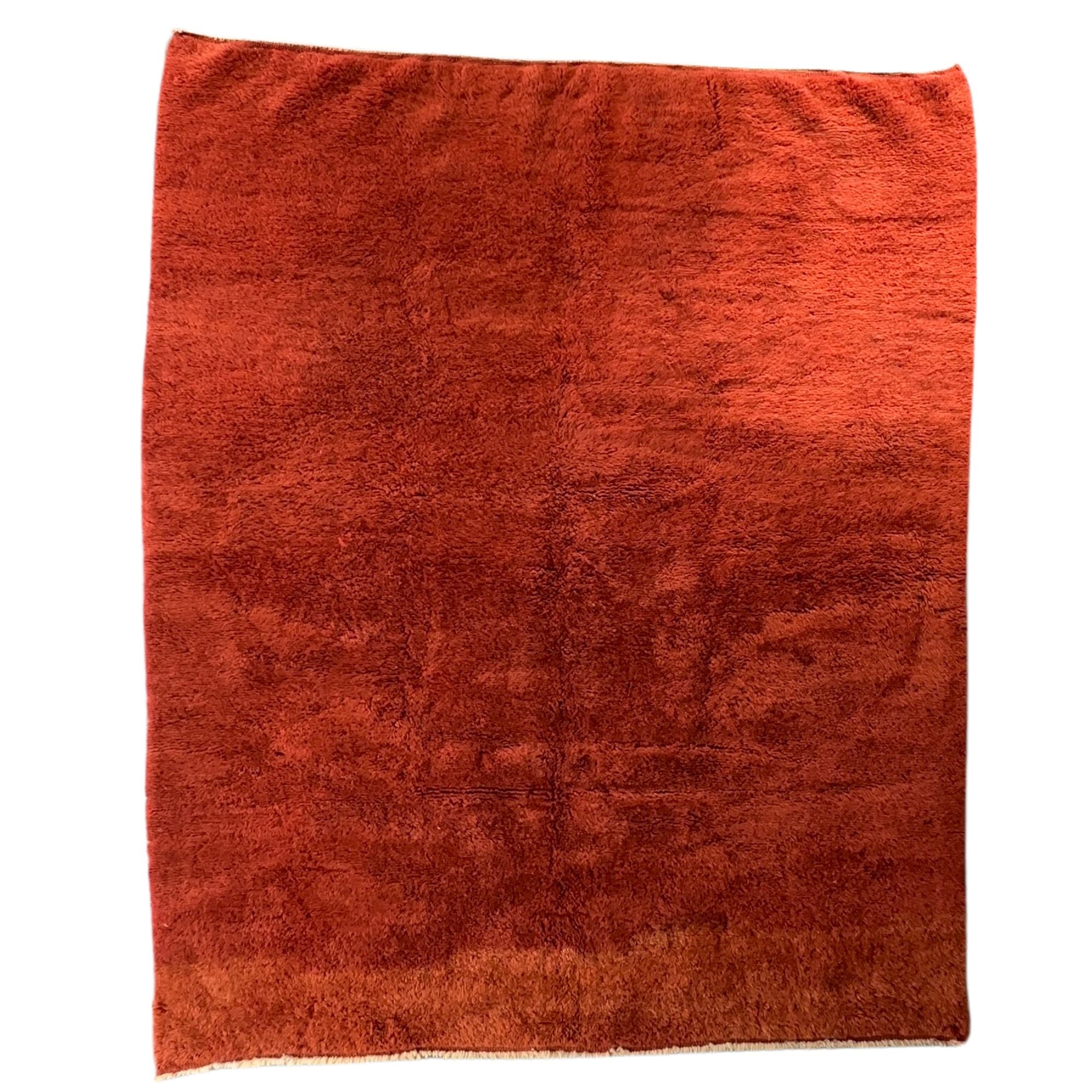 Sandstorm Splendor – A Rich Oxblood Moroccan Shag Rug