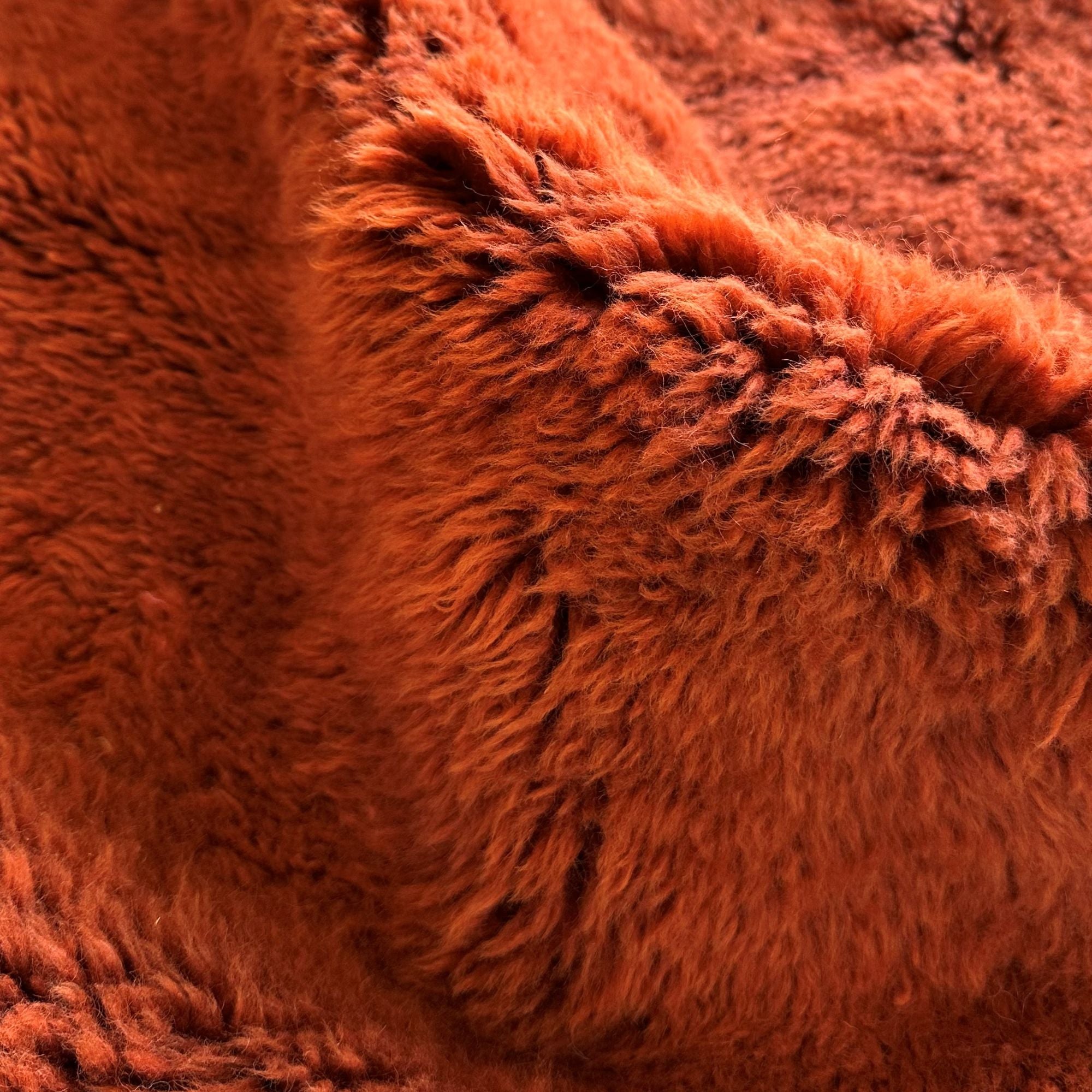 Sandstorm Splendor – A Rich Oxblood Moroccan Shag Rug