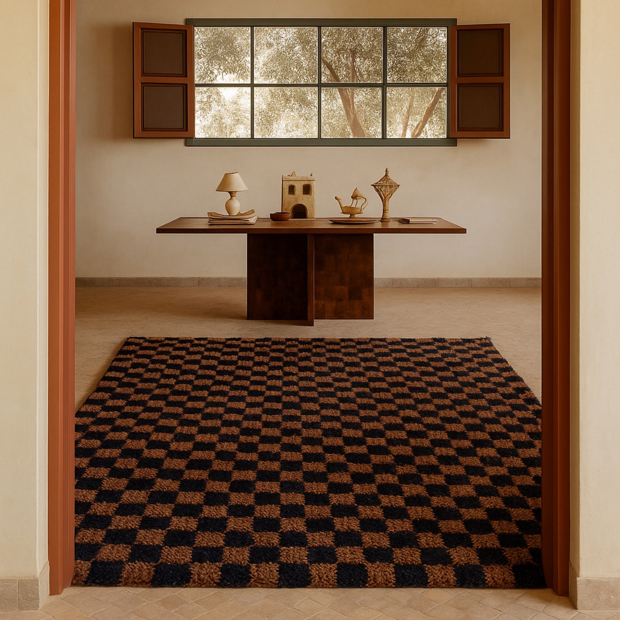 Checkered Moroccan Rug
