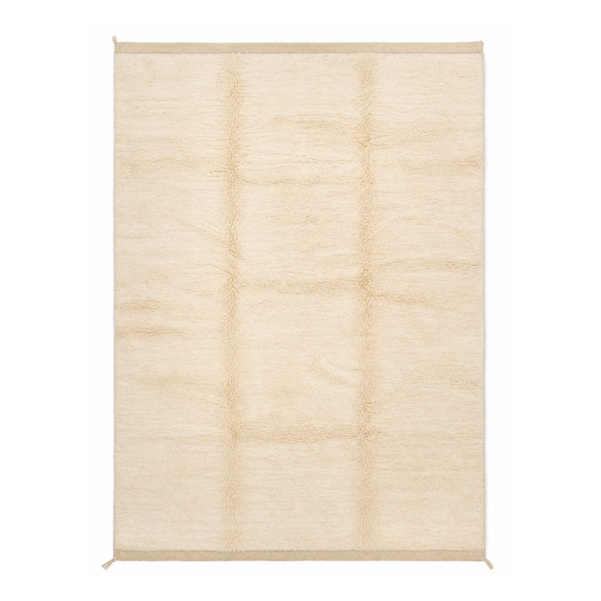 Cream Moroccan rug Épure handmade in natural wool with soft plush texture minimalist neutral design