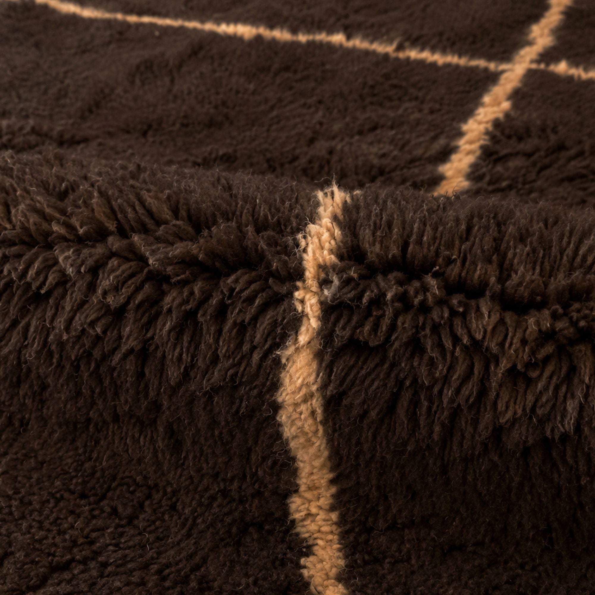 Dense natural wool pile of Intersect No. 01 handmade Moroccan rug
