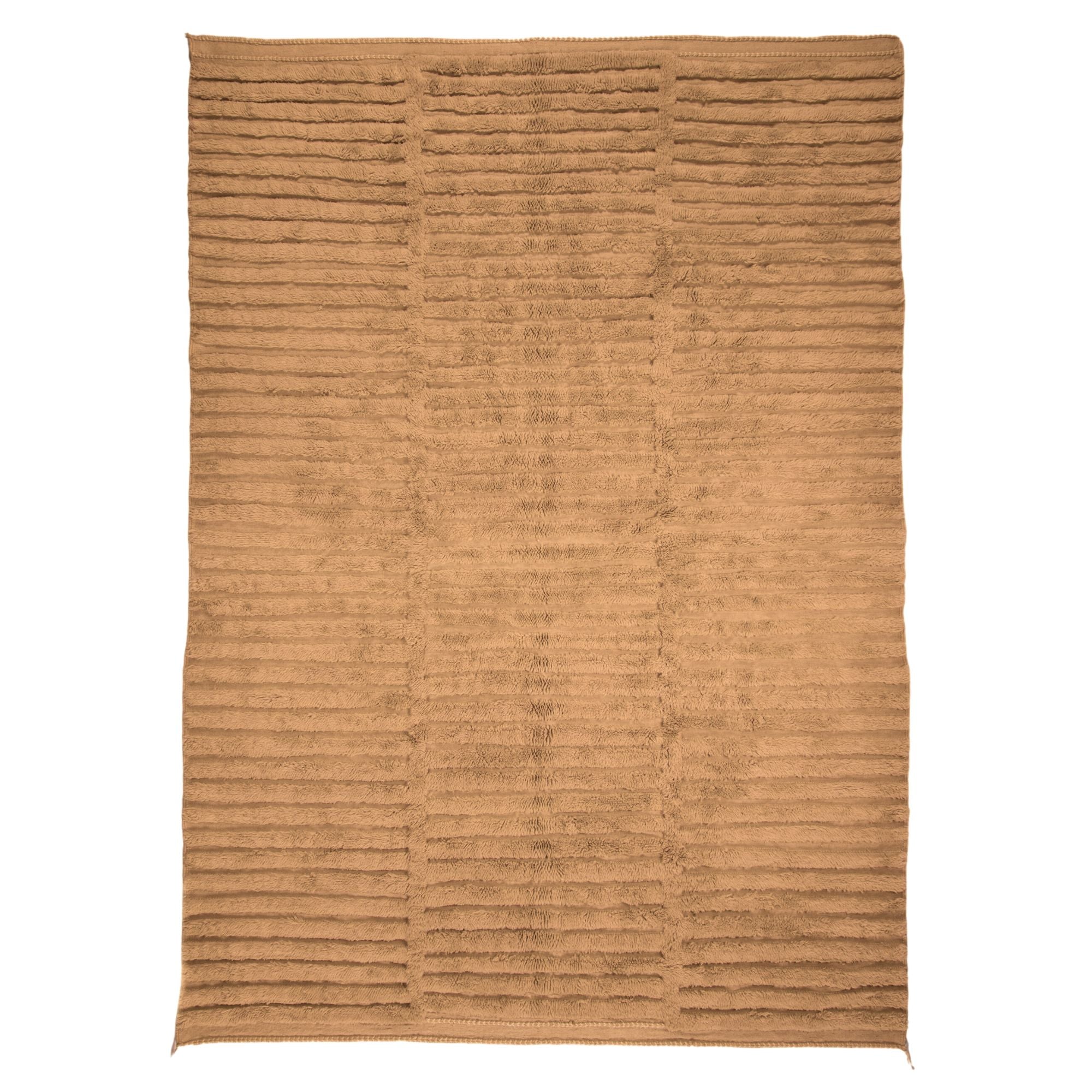 Desert Elegance brown Berber rug with a textured design, handwoven by Berber artisans