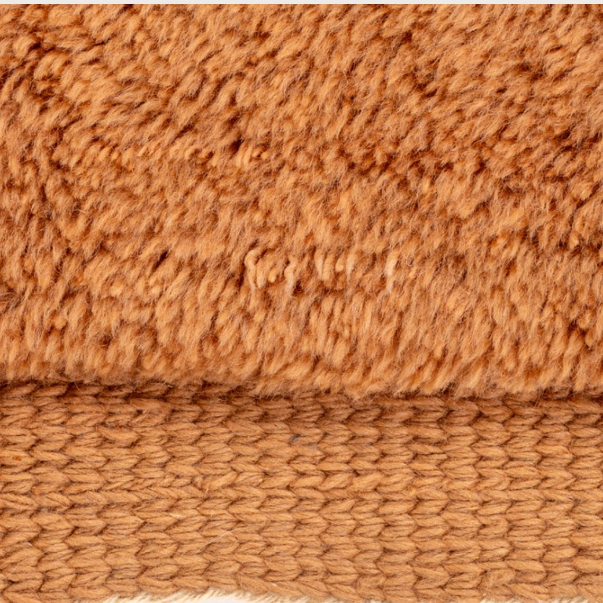 Exotic Essence Moroccan Berber Rug - Textured Camel Brown Design