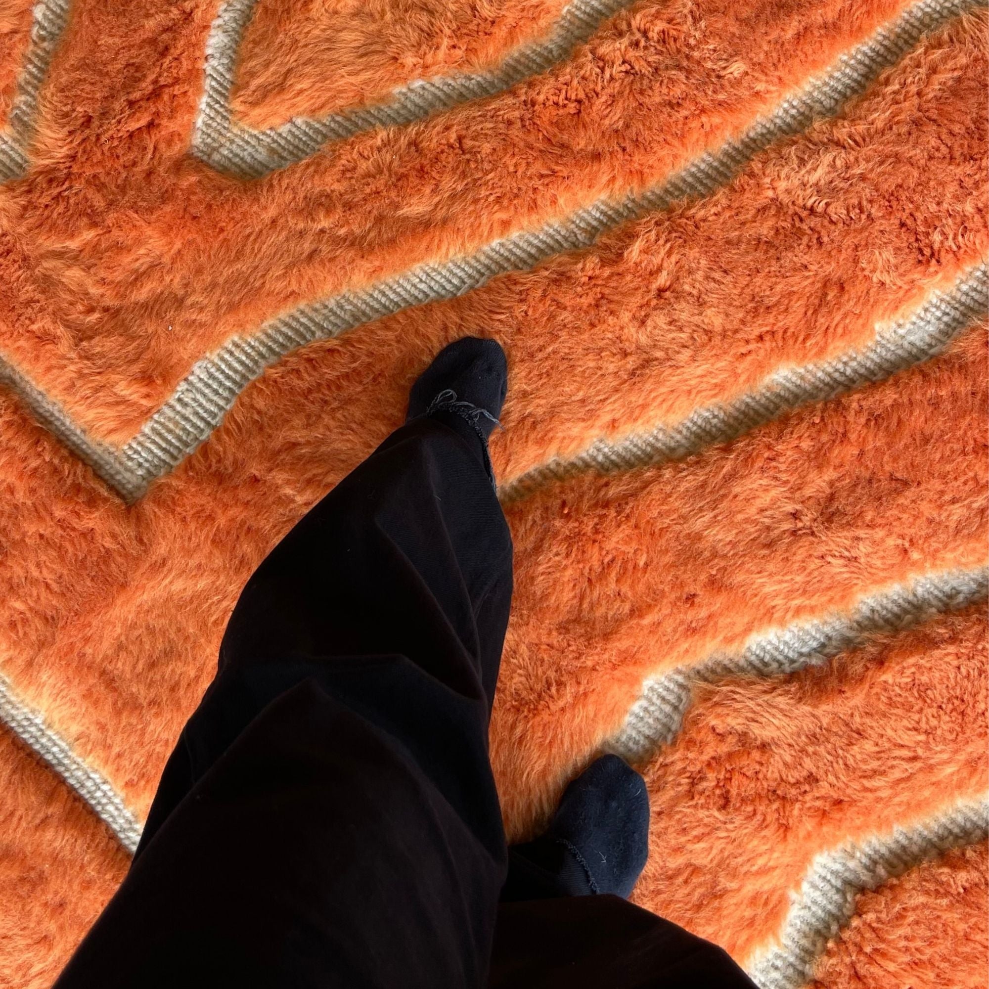 Overhead view of Sahara Symphony No. 01 highlighting its plush texture and sculptural design.