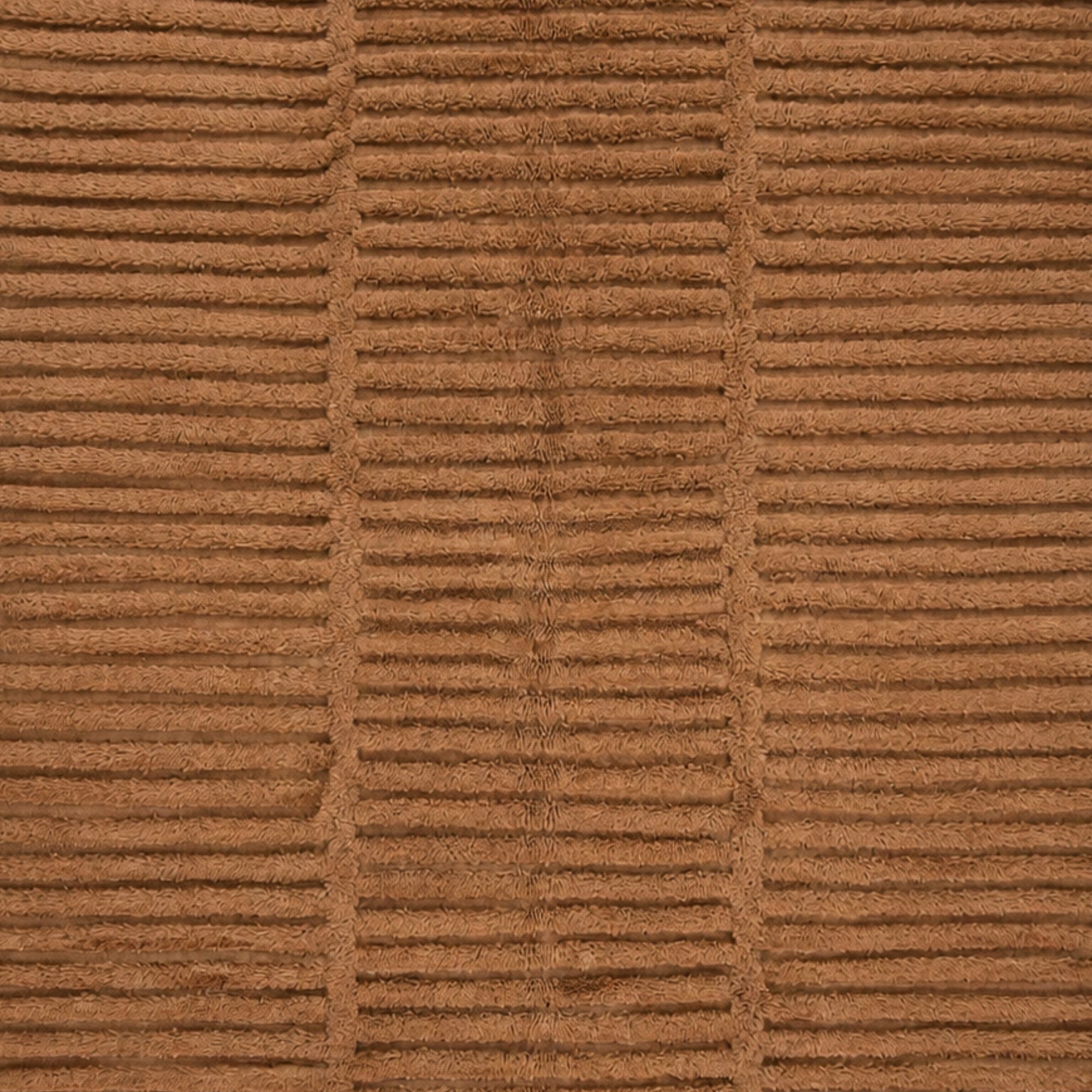 Textured surface of Strata No. 01 rug with subtle tonal variation in natural wool, minimalist Moroccan design