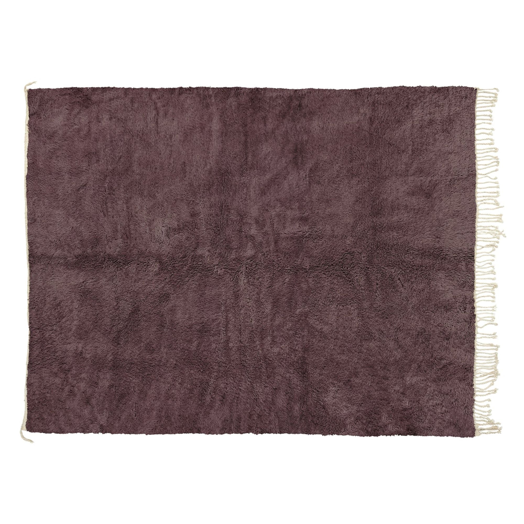 Woodland Retreat solid chocolate brown Moroccan rug, handwoven with natural wool